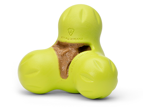 West Paw Zogoflex Toppl Interactive Treat Dispensing Dog Puzzle Play Toy,  100% Guaranteed Tough, It Floats!, Made in USA, Large, Granny Smith